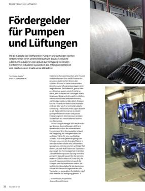 Fördergelder für Pumpen und Lüftungen